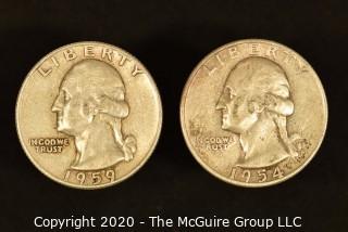 U.S. Collectible Coins: 1959-D Washington Quarter & 1954 Washington Quarter 