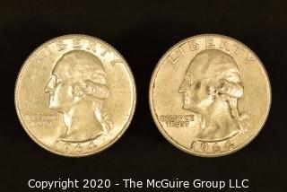 U.S. Collectible Coins: 1964 Washington Quarter & 1964 Washington Quarter 