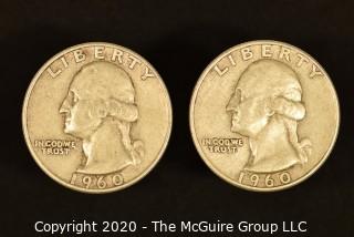 U.S. Collectible Coins: 1960 Washington Quarter & 1960-D Washington Quarter 