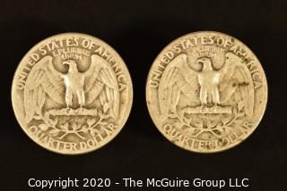 U.S. Collectible Coins: 1943 Washington Quarter & 1942 Washington Quarter 