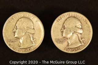 U.S. Collectible Coins: 1950 Washington Quarter & 1950 Washington Quarter 