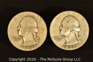 U.S. Collectible Coins: 1947-D Washington Quarter & 1947 Washington Quarter 