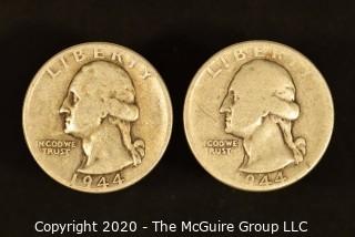 U.S. Collectible Coins: 1944 Washington Quarter & 1944 Washington Quarter 