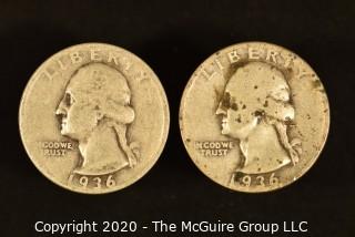 U.S. Collectible Coins: 1936 Washington Quarter & 1936-D Washington Quarter 