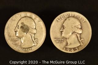 U.S. Collectible Coins: 1942 Washington Quarter & 1943-S Washington Quarter 