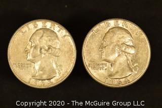 U.S. Collectible Coins: 1964 Washington Quarter & 1964 Washington Quarter 