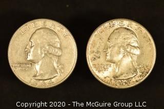 U.S. Collectible Coins: 1964-D Washington Quarter & 1964 Washington Quarter 