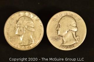 U.S. Collectible Coins: 1964 Washington Quarter & 1948-D Washington Quarter 