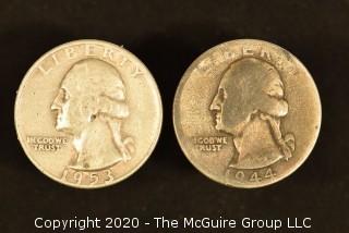 U.S. Collectible Coins: 1953-D Washington Quarter & 1944-D Washington Quarter 