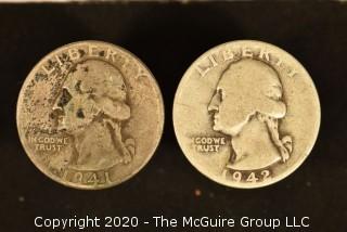 U.S. Collectible Coins: 1941 Washington Quarter & 1942-D Washington Quarter 