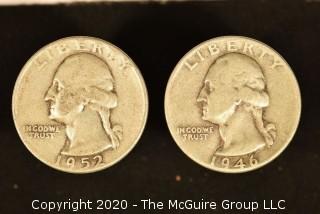 U.S. Collectible Coins: 1952 Washington Quarter & 1946 Washington Quarter 