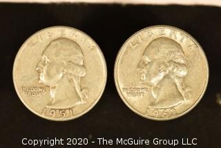 U.S. Collectible Coins: 1951 Washington Quarter & 1962-D Washington Quarter 