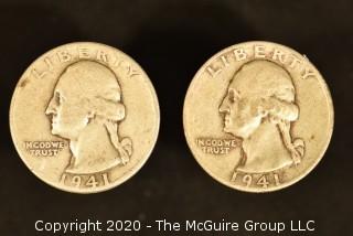 U.S. Collectible Coins: 1941 Washington Quarter & 1941-S Washington Quarter 