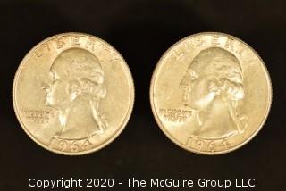 U.S. Collectible Coins: 1964 Washington Quarter & 1964 Washington Quarter 