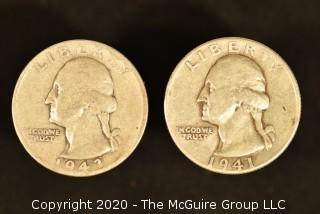 U.S. Collectible Coins: 1943-S Washington Quarter & 1941 Washington Quarter 