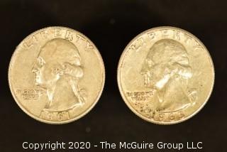 U.S. Collectible Coins: 1961-D Washington Quarter & 1963 Washington Quarter 