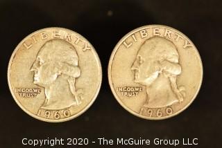 U.S. Collectible Coins: 1960 Washington Quarter & 1960 Washington Quarter 