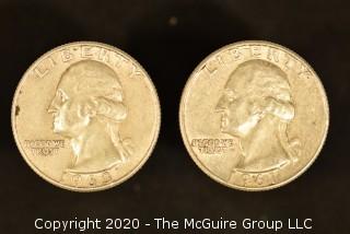 U.S. Collectible Coins: 1963-D Washington Quarter & 1961-D Washington Quarter 