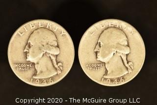 U.S. Collectible Coins: 1946 Washington Quarter & 1946 Washington Quarter 