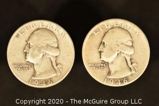 U.S. Collectible Coins: 1946 Washington Quarter & 1946 Washington Quarter 