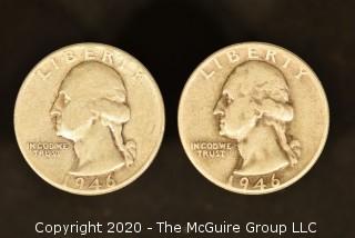 U.S. Collectible Coins: 1946 Washington Quarter & 1946 Washington Quarter 