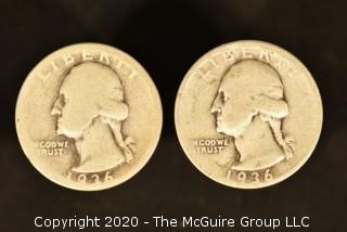 U.S. Collectible Coins: 1936 Washington Quarter & 1936 Washington Quarter 