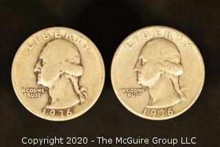 U.S. Collectible Coins: 1936 Washington Quarter & 1936 Washington Quarter 