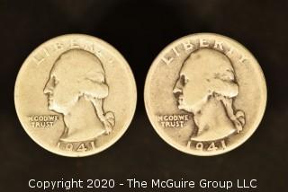 U.S. Collectible Coins: 1941-D Washington Quarter & 1941 Washington Quarter 