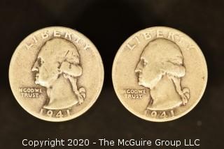 U.S. Collectible Coins: 1941 Washington Quarter & 1941 Washington Quarter 