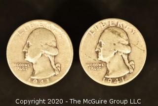 U.S. Collectible Coins: 1941 Washington Quarter & 1941 Washington Quarter 