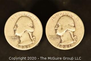 U.S. Collectible Coins: 1941 Washington Quarter & 1941 Washington Quarter 