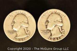 U.S. Collectible Coins: 1941 Washington Quarter & 1941-S Washington Quarter 