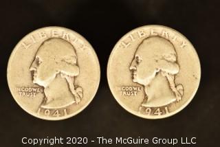 U.S. Collectible Coins: 1941 Washington Quarter & 1941 Washington Quarter 