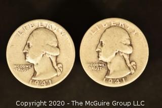 U.S. Collectible Coins: 1941 Washington Quarter & 1941 Washington Quarter 