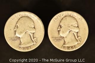 U.S. Collectible Coins: 1941 Washington Quarter & 1941 Washington Quarter 