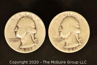 U.S. Collectible Coins: 1941 Washington Quarter & 1941-S Washington Quarter 