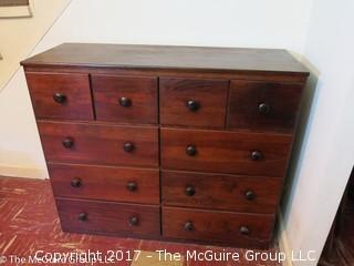 10 drawer wooden dresser; 40W x 15D x 33 1/2T 