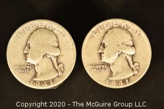 U.S. Collectible Coins: 1941 Washington Quarter & 1941 Washington Quarter 