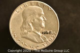 U.S. Collectible Coins: 1958 Franklin Half Dollar