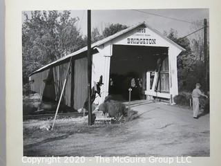 Photo, Positive, B&W, Historical, Americana, Covered Bridge. Measures approximately 16" X 20" on Photo Board.