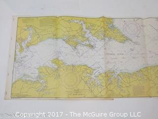 Collection of Maps including 1950's Cuba; The British Commonwealth;  and nautical maps of NY Harbor, Chesapeake Bay and the Potomoc River 