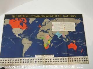 Collection of Maps including 1950's Cuba; The British Commonwealth;  and nautical maps of NY Harbor, Chesapeake Bay and the Potomoc River 