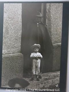 Photo, Print, B&W, Historical, S. American child in doorway. Measures approximately 16" X 20" on Photo Board.