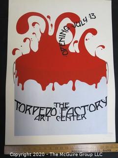 Silk Screen Print for Opening of the Torpedo Factory by Pat Ryan.  Signed and Numbered. Approximately 22" X 30". Unmounted.