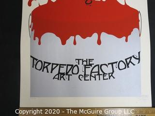 Silk Screen Print for Opening of the Torpedo Factory by Pat Ryan.  Signed and Numbered. Approximately 22" X 30". Unmounted.