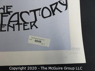 Silk Screen Print for Opening of the Torpedo Factory by Pat Ryan.  Signed and Numbered. Approximately 22" X 30". Unmounted.