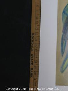 Pastel On Paper of "Primitive" by Nellie-Bond Dickinson 1938. Measures approximately 14" X 18" with Mat on Foam Board.