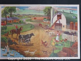 Large 1957 School Poster Printed by World Book Encyclopedia for Childcraft.  Measures approximately 40" x 26".  Has been folded.