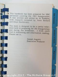 NBC News Vest Pocket handbook of 1981 Inaugural Week Festivities