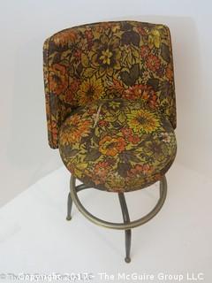 Mid-Century Swiveling Stool (note cut to fabric on seat)